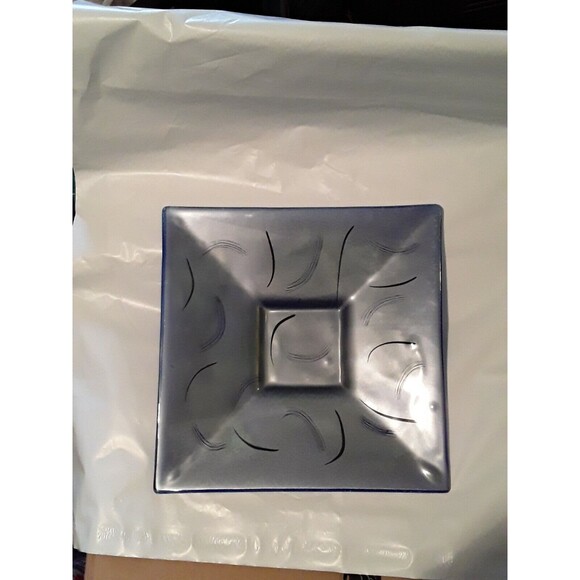 Andreas Meyer Blue Glass Hand Made in Israel Fused Art Nahariya Dish - Picture 5 of 8